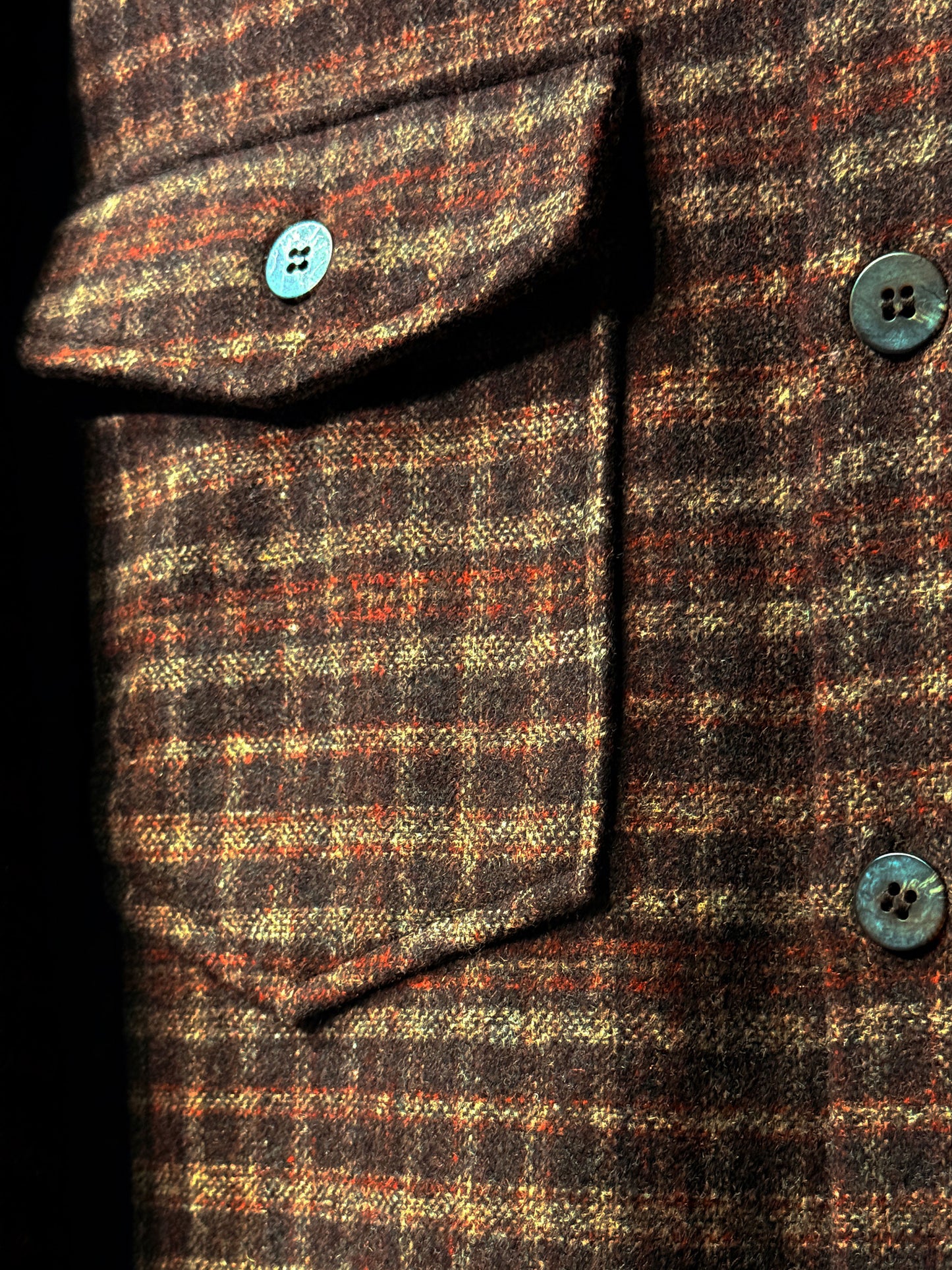 Vintage Brown Plaid Wool Working Shirt
