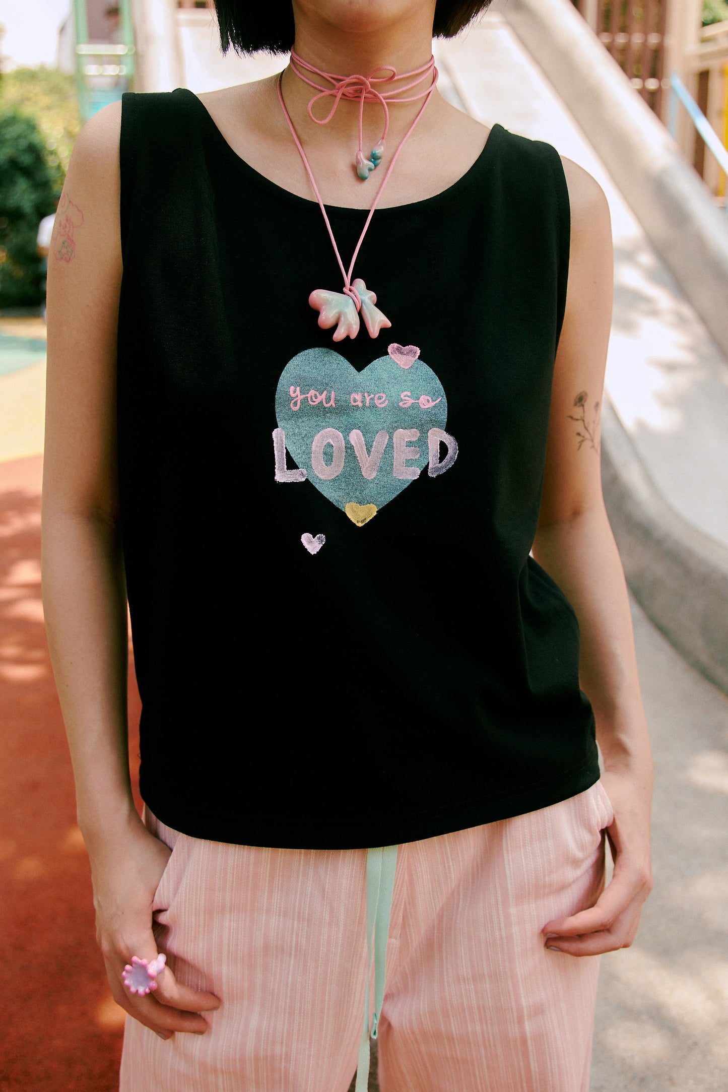 (2色)Loved口愛背心