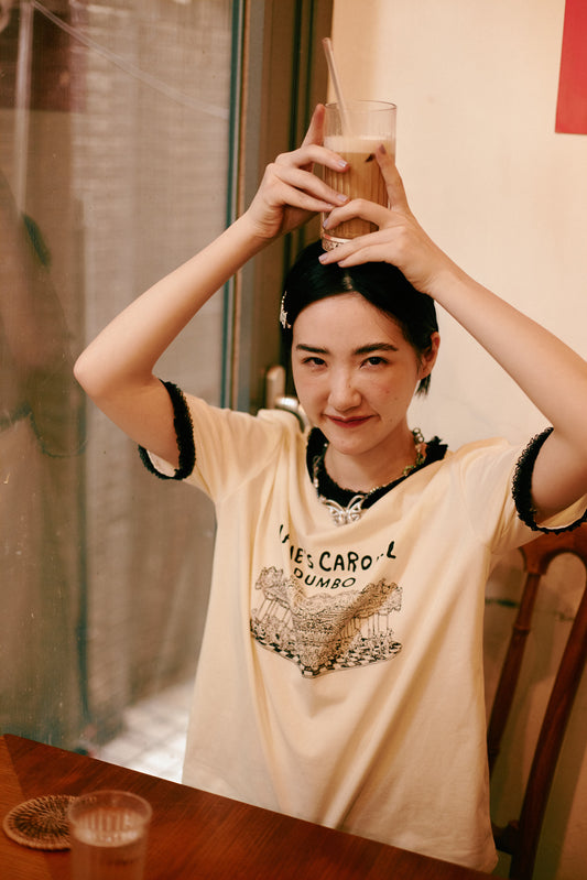 (2色)蕾絲旋轉木馬上衣