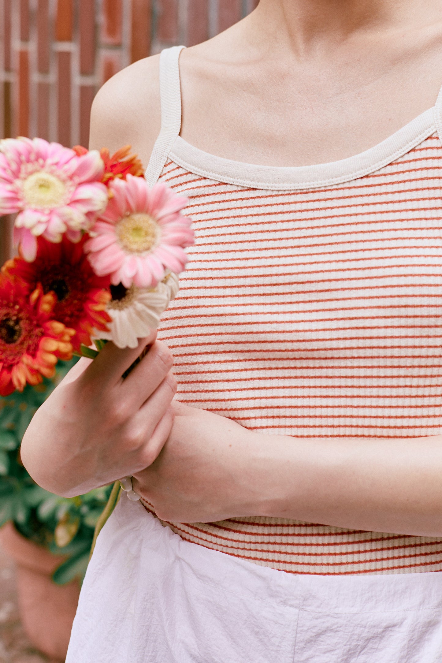 (3色)條紋細肩背心