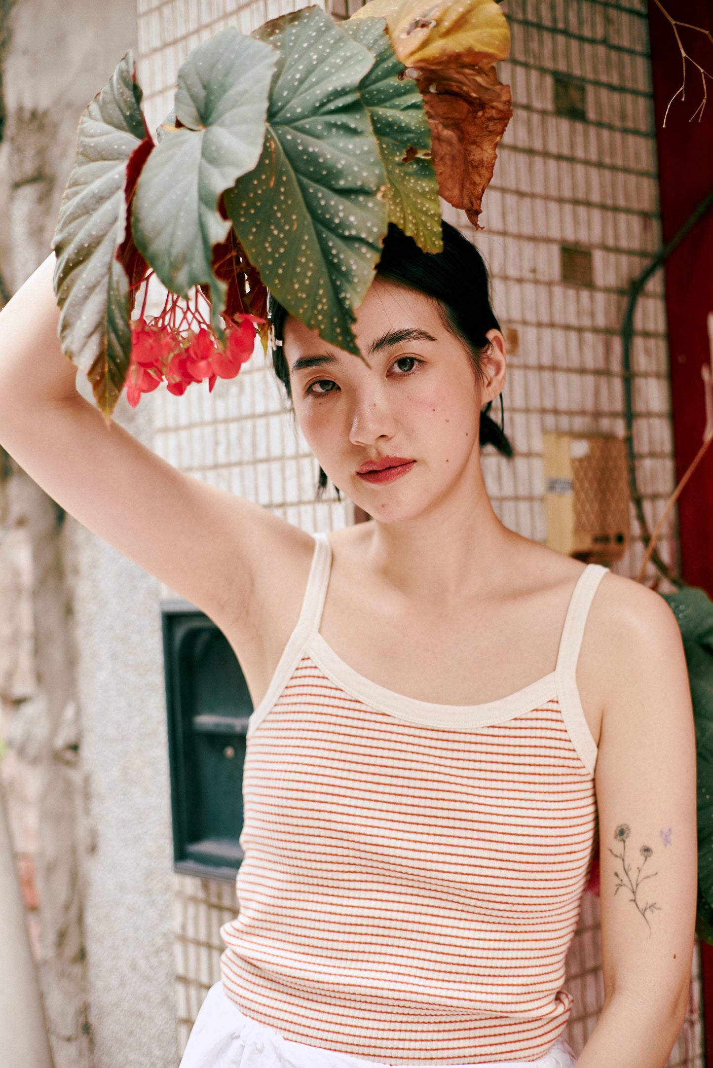 (3色)條紋細肩背心