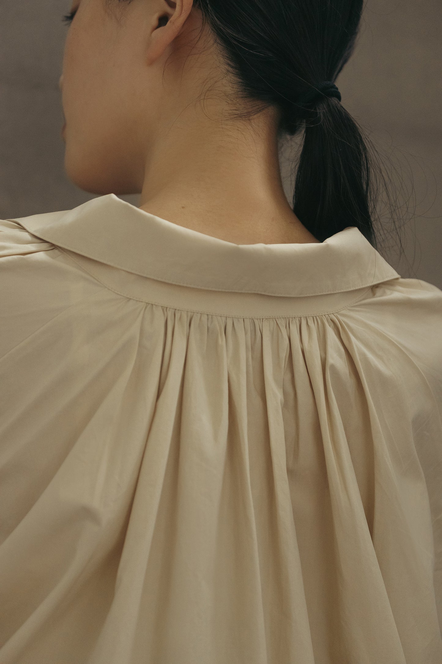 (3色)抽繩綁帶襯衫