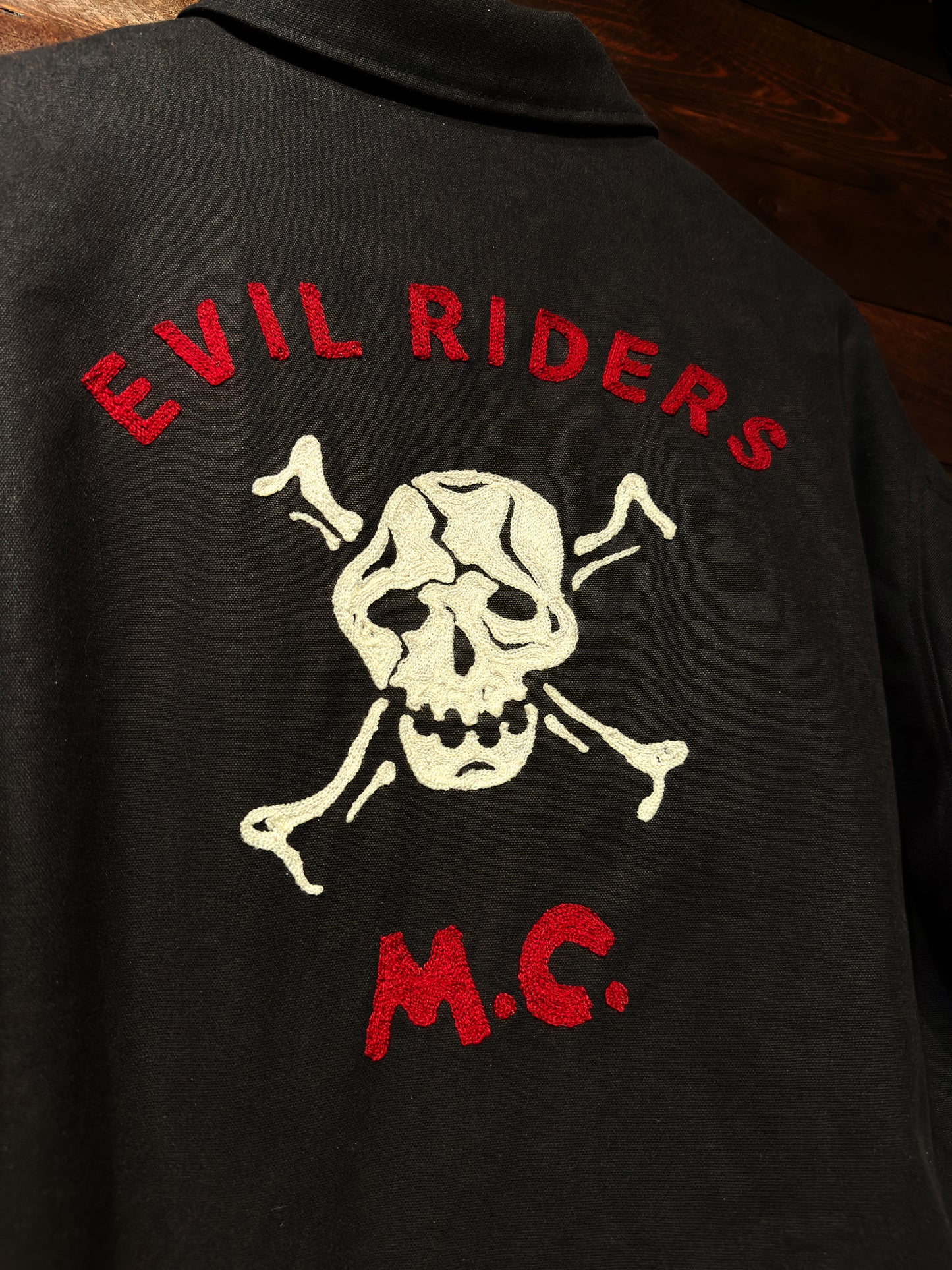 1940s Chain Stitch Evil Rider Oilcloth Jacket