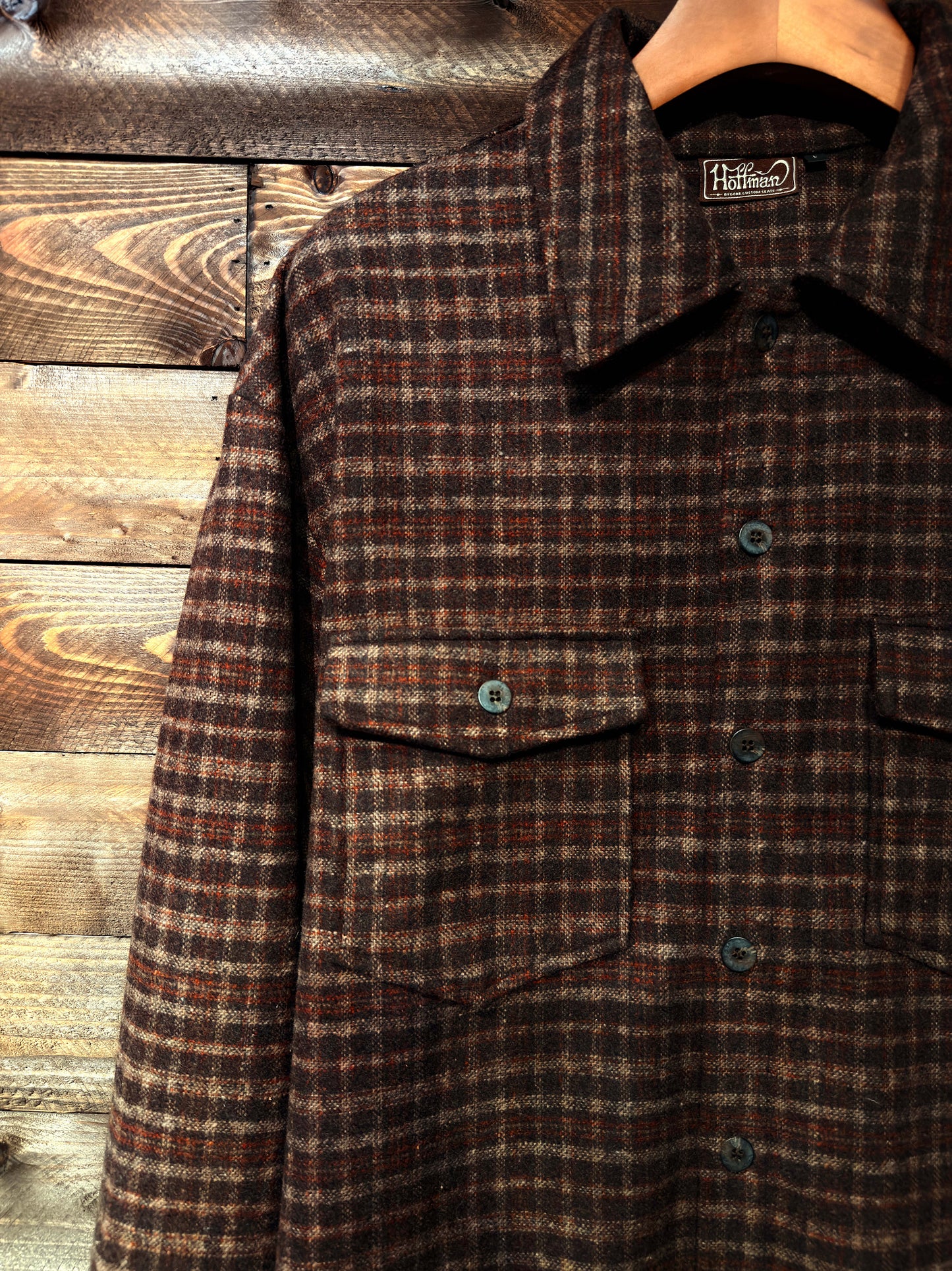 Vintage Brown Plaid Wool Working Shirt