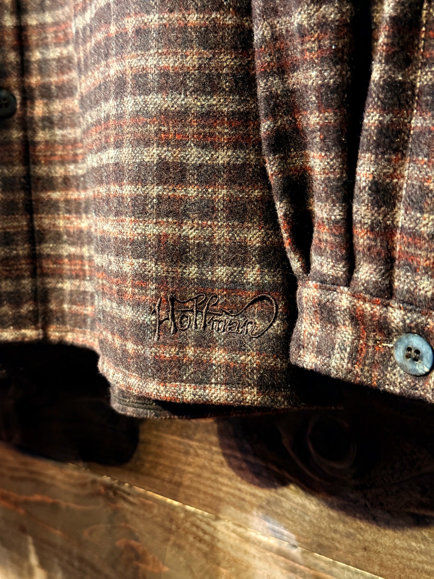 Vintage Brown Plaid Wool Working Shirt