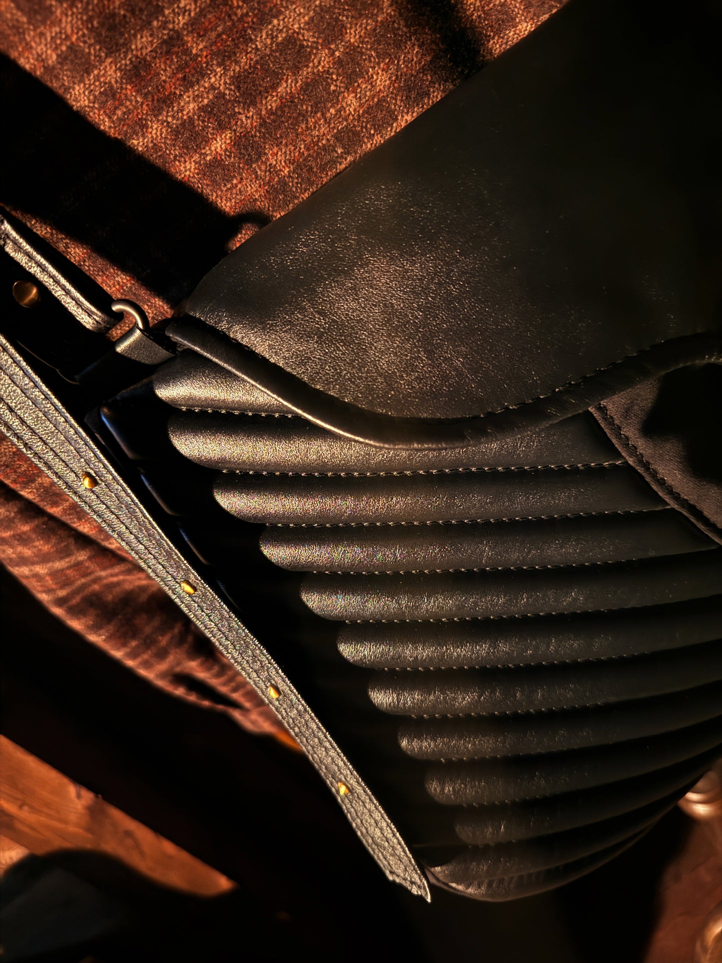 Hoffman Bygone Handcrafted Vertical Embossed Leather Newsboy Bag