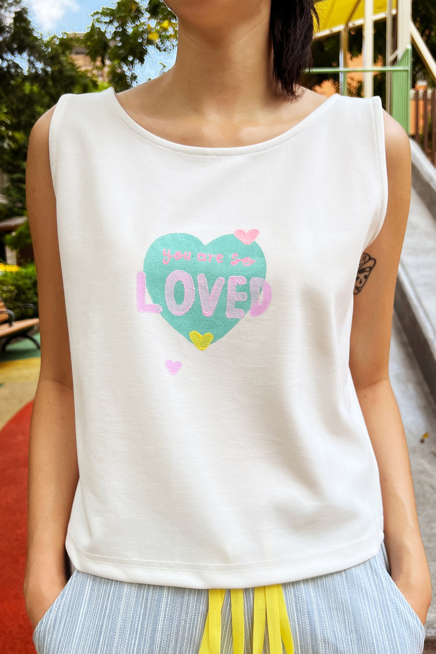 (2色)Loved口愛背心