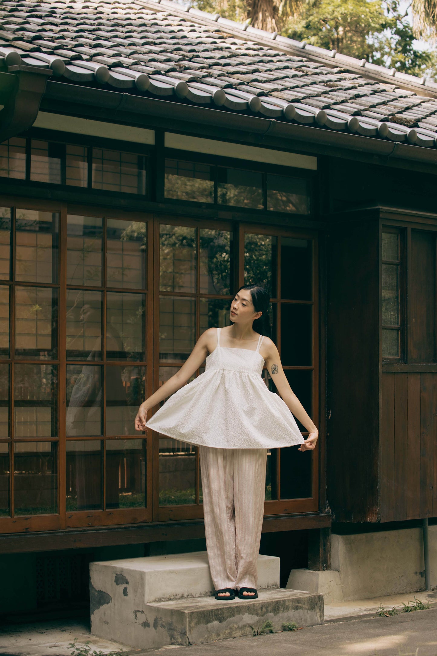 (2色)甜心條紋睡褲