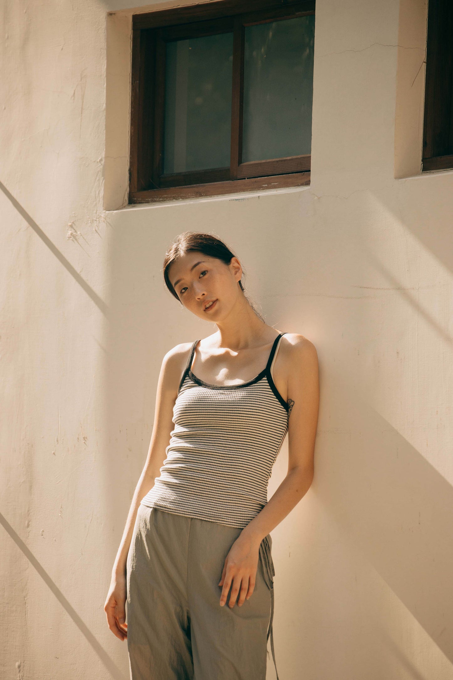 (3色)條紋細肩背心