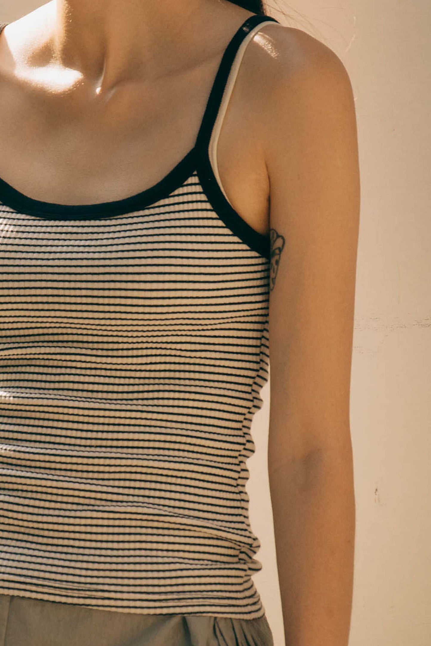 (3色)條紋細肩背心