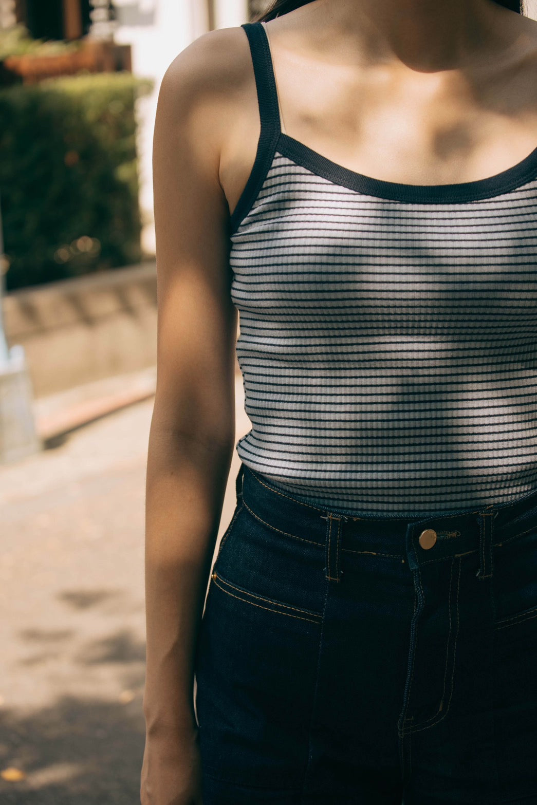 (3色)條紋細肩背心