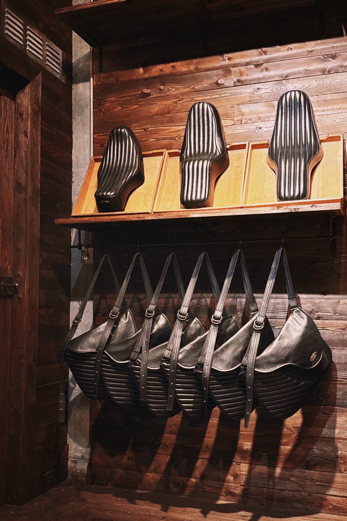 Hoffman Bygone Handcrafted Vertical Embossed Leather Newsboy Bag